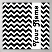 Black Safari Chevron met aangepaste tekst Poster (Voorkant)