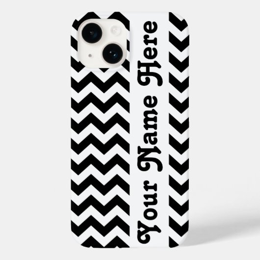 Black Safari Chevron met aanpasbare naam Case-Mate iPhone Case (Achterkant)