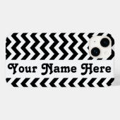 Black Safari Chevron met aanpasbare naam Case-Mate iPhone Case (Achterkant (horizontaal))