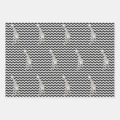 Black Safari Chevron met Pop Art Giraffe Inpakpapier Vel (Voorkant)