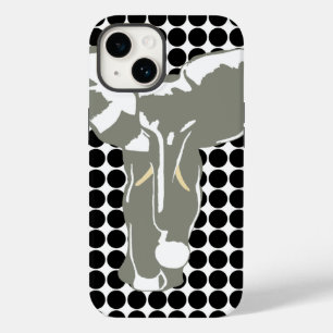 Black Safari Dot met Pop Art Elephant Case-Mate iPhone 14 Hoesje