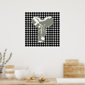 Black Safari Dot met Pop Art Elephant Poster (Keuken)