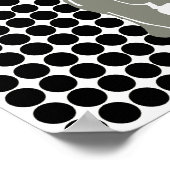 Black Safari Dot met Pop Art Elephant Poster (Hoek)