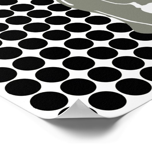 Black Safari Dot met Pop Art Elephant Poster (Hoek)