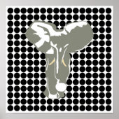 Black Safari Dot met Pop Art Elephant Poster (Voorkant)