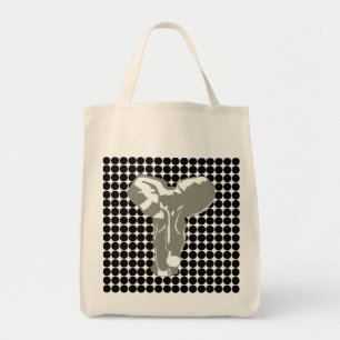 Black Safari Dot met Pop Art Elephant Tote Bag