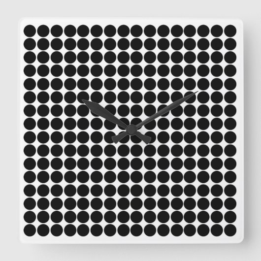 Black Safari Dot Vierkante Klok (Voorkant)