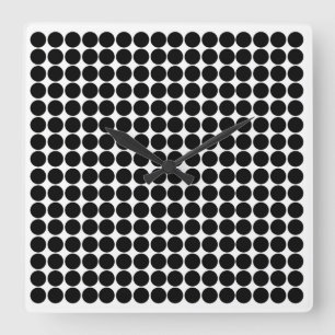 Black Safari Dot Vierkante Klok