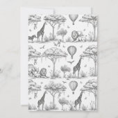 black  Safari Toile De Jouy Boy Baby Shower  Kaart (Achterkant)