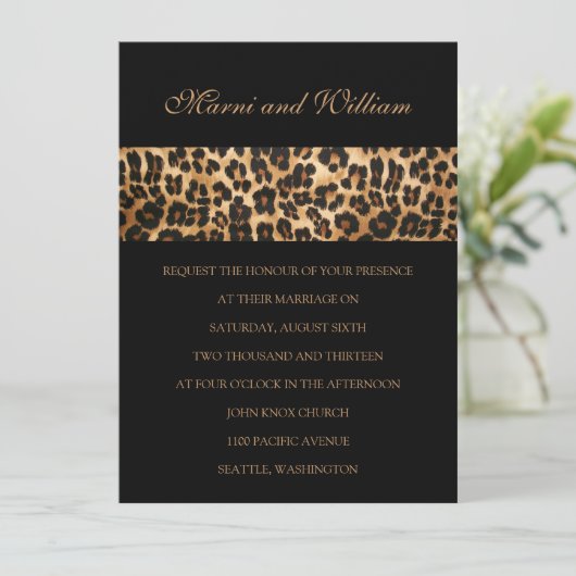 Black Safari Wedding Uitnodiging (Staand voorkant)