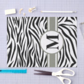 Black Safari Zebra met monogram Tissuepapier (Craft)