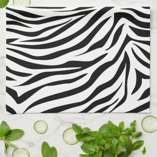 Black Safari Zebra Theedoek (Gevouwen)