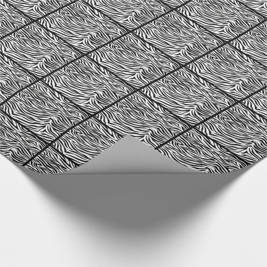 Black Safari Zebra Tiled Cadeaupapier (Hoek)