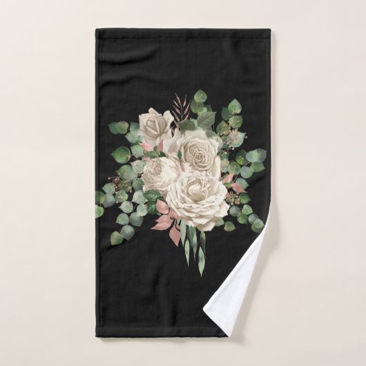 BLACK SAGE GREEN ROOS EUCALYPTUS BATHROOM TOWEL BAD HANDDOEK (Handdoek)