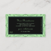 Black Sage Green Sparkle Jewels Ornamenten Initial Visitekaartje (Achterkant)