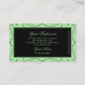 Black Sage Green Sparkle Jewels  Ornamenten Visitekaartje (Achterkant)