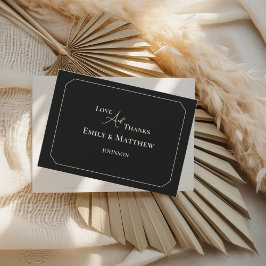 Black Sage Wedding Thank You Card With QR Code