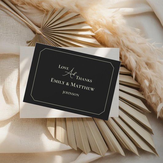 Black Sage Wedding Thank You Card With QR Code
