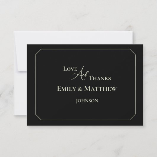 Black Sage Wedding Thank You Card With QR Code (Voorkant)
