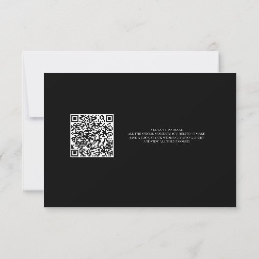 Black Sage Wedding Thank You Card With QR Code (Achterkant)
