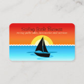 Black Sail Yacht Silhouette Zeilen in de zonsonder Visitekaartje (Voorkant)