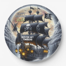 Black Sails Ahead Pirate Theme Birthday Party Papieren Bordje
