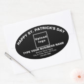 Black Saint Patrick Business Oval Shape Sticker (Envelop)
