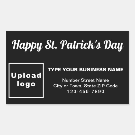 Black Saint Patrick Business Rectangle Sticker (Voorkant)