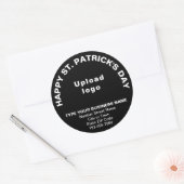 Black Saint Patrick Business Round Sticker (Envelop)