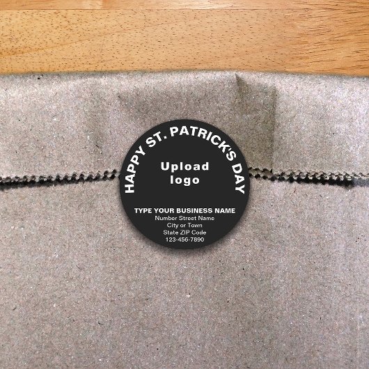 Black Saint Patrick Business Round Sticker