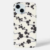 Black Sakura Cherry Blossom Flowers Oriental Zen Case-Mate iPhone Case (Achterkant)