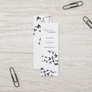 Black Sakura Cherry Blossom Flowers Oriental Zen Mini Visitekaartje