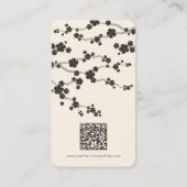 Black Sakura Cherry Blossom Flowers Oriental Zen Visitekaartje (Achterkant)