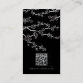 Black Sakura Cherry Blossom Flowers Oriental Zen Visitekaartje (Achterkant)