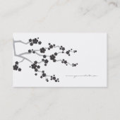 Black Sakura Cherry Blossom Flowers Oriental Zen Visitekaartje (Achterkant)