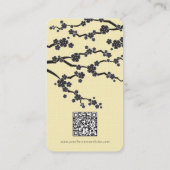 Black Sakura Cherry Blossom Flowers Oriental Zen Visitekaartje (Achterkant)