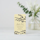 Black Sakura Cherry Blossom Flowers Oriental Zen Visitekaartje (Staand voorkant)