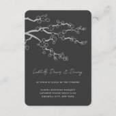 Black Sakura Cherry Blossom Zen Wedding Reception Informatiekaartje (Voorkant)