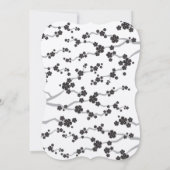 Black Sakura Cherry Blossom Zen Wedding Reception Kaart (Achterkant)