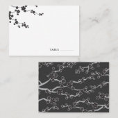 Black Sakura Flowers Cherry Blossom Zen Wedding Plaatskaartje (Voorkant / Achterkant)