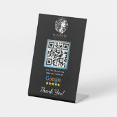 Black Salon Google Review Counter Stand Sjabloon Reclamebord Met Voetstuk (Voorkant)
