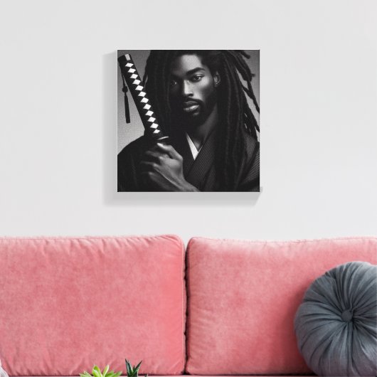 Black Samurai Canvas Afdruk (Insitu (Woonkamer))