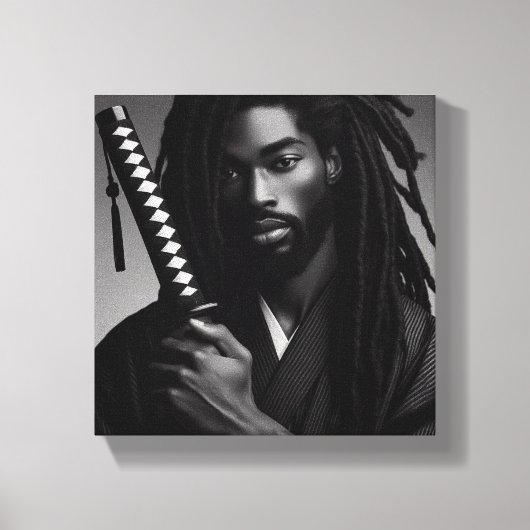 Black Samurai Canvas Afdruk (Voorkant)