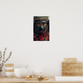 Black Samurai Horror Film Poster - Gotische stijl (Keuken)