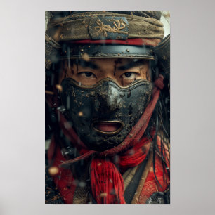 Black Samurai Horror Film Poster - Gotische stijl