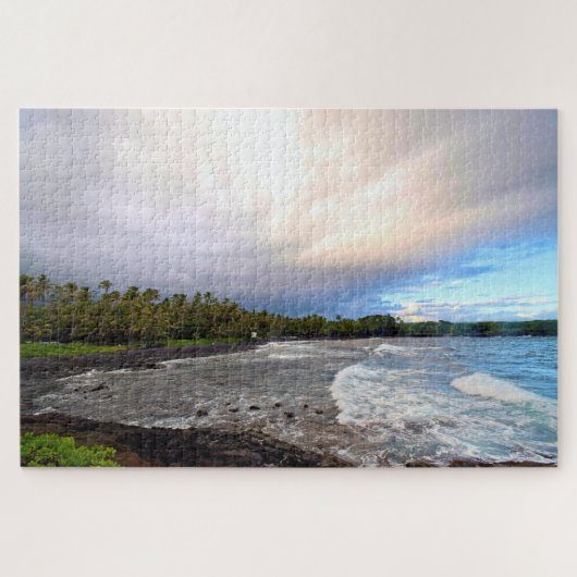 Black Sand Beach - Big Island Hawaii - 20x30 inch Legpuzzel (Horizontaal)