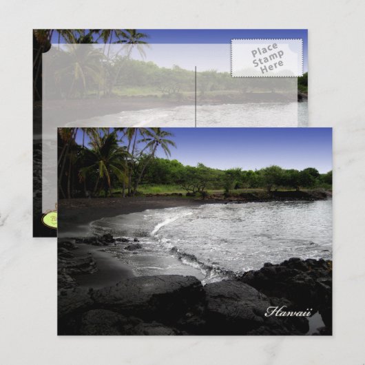 Black Sand Beach Briefkaarten,  Briefkaart (Voorkant / Achterkant)