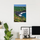 Black Sand Beach Hana Maui Hawaii Poster (Thuiskantoor)