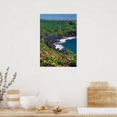 Black Sand Beach Hana Maui Hawaii Poster (Keuken)