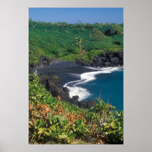 Black Sand Beach Hana Maui Hawaii Poster (Voorkant)